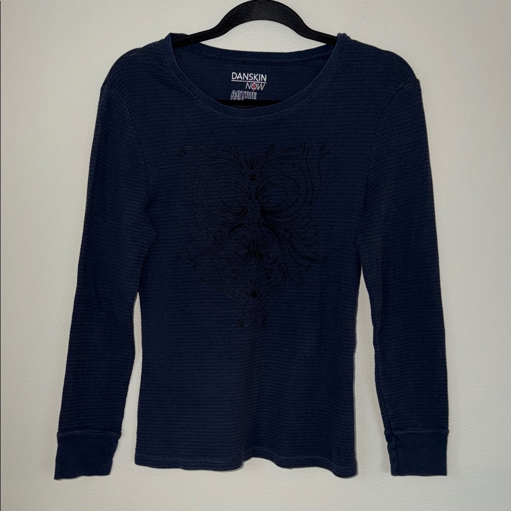 Danskin Active Striped Graphic Long Sleeve Shirt - Picture 1 of 4